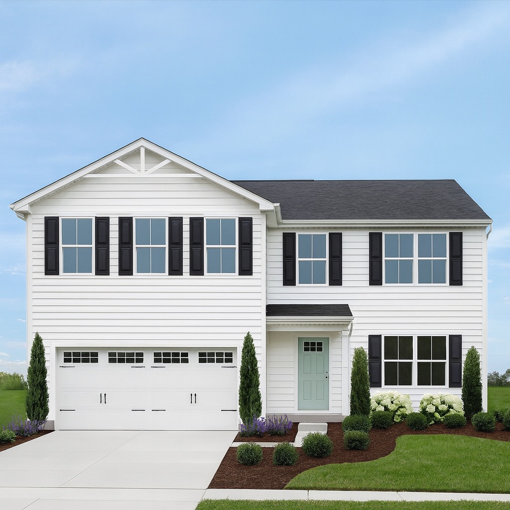 A new-construction home's yard designed with the Victorian Elegance package