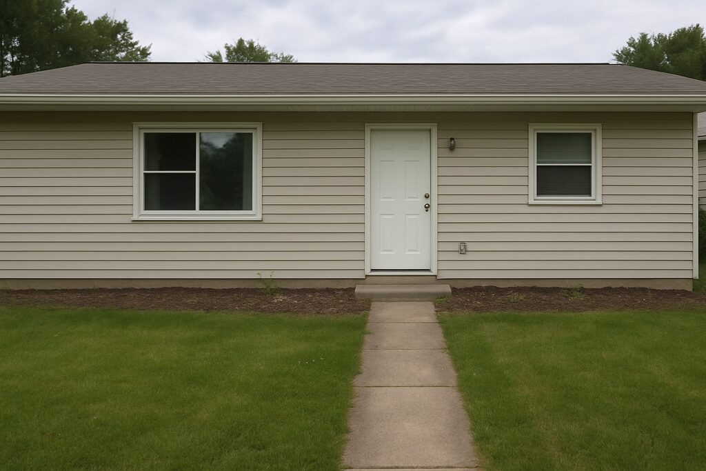 A plain yard, before its design